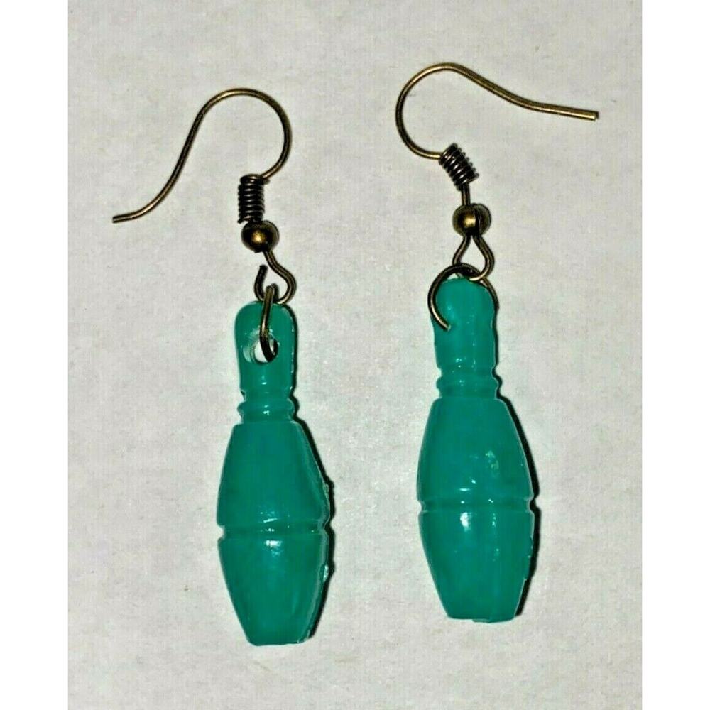 New from Vintage Mini Bowling Pin Green Charms Costume Jewelry C9